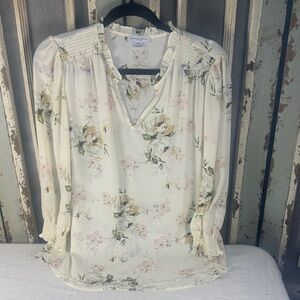 Carolina Belle Cream Floral Blouse